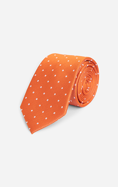 Rust Twill Polkadot Tie